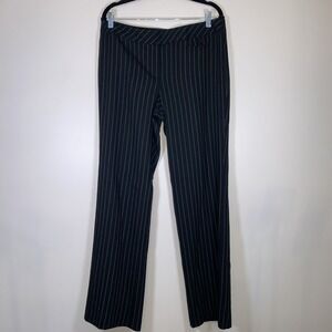 LOFT Ann Taylor Marisa Pants Women 10 Black Pinstripe Career Work Trouser